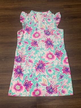 Aryeh Aqua Floral Dress